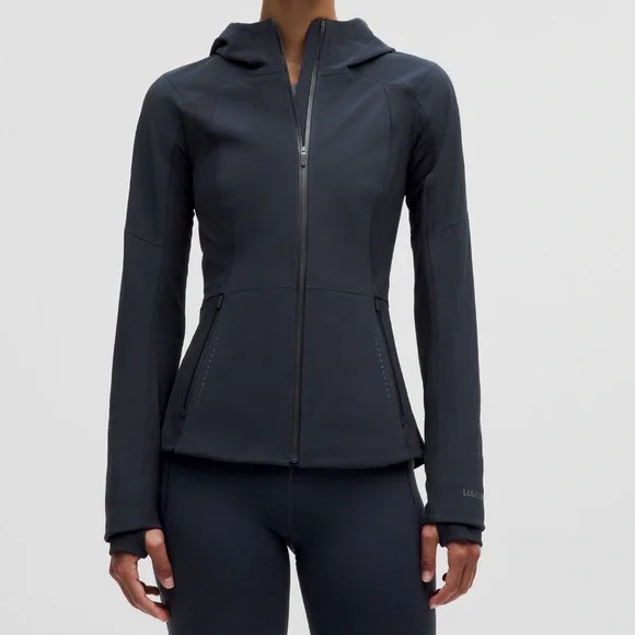 lululemon Hooded Jacket 2 black zip cross chill performance - Picture 3 of 7